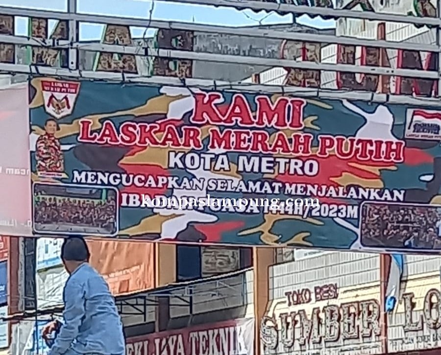 Banner Ucapan Ramadhan dan Hari Raya Raib, Laskar Merah Putih Kota Metro Lapor Ke Polres