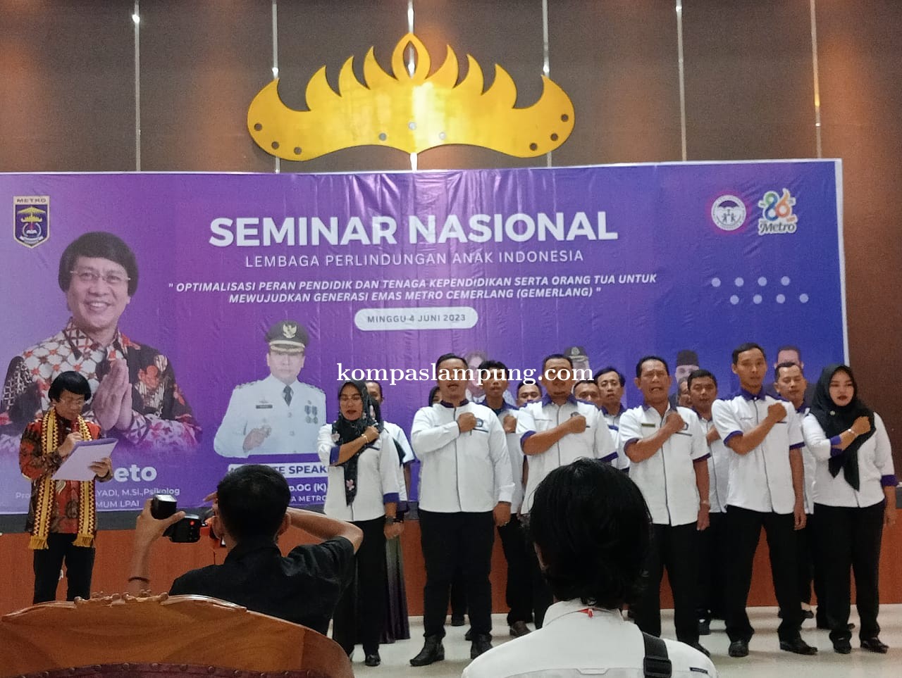 Kukuhkan Pengurus LPAI Kota Metro, Kak Seto Sampaikan Materi Mendidik Anak Dengan Cinta