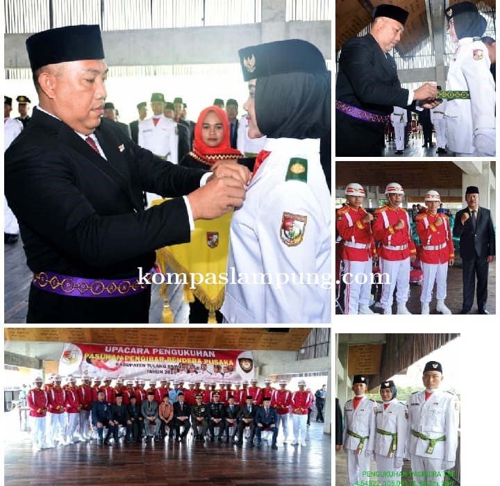 Pengukuhan Paskibra Tingkat Kabupaten Oleh Umar Ahmad, Sp Bupati Tulang Bawang Barat
