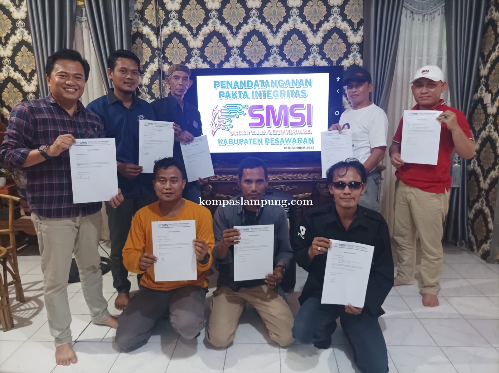 Penantanganan Pakta Integritas Warnai Raker SMSI Akhir Tahun 2022 Kabupaten Pesawaran