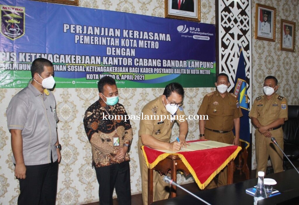 MoU Antara Pemkot Metro Dengan BPJS Ketenagakerjaan Kantor Cabang Bandar Lampung