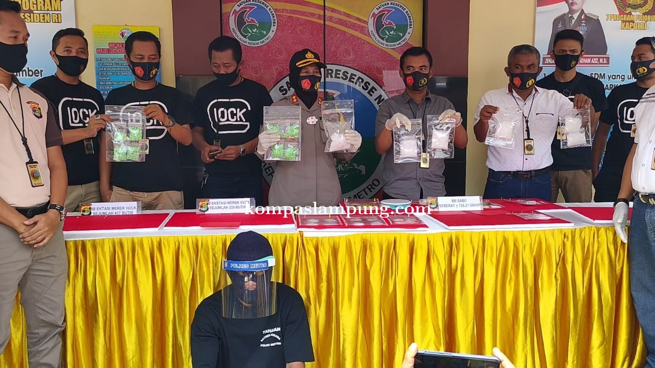 Polres Metro Tangkap Pengedar Sabu Dan Extasi Asal Natar Lamsel
