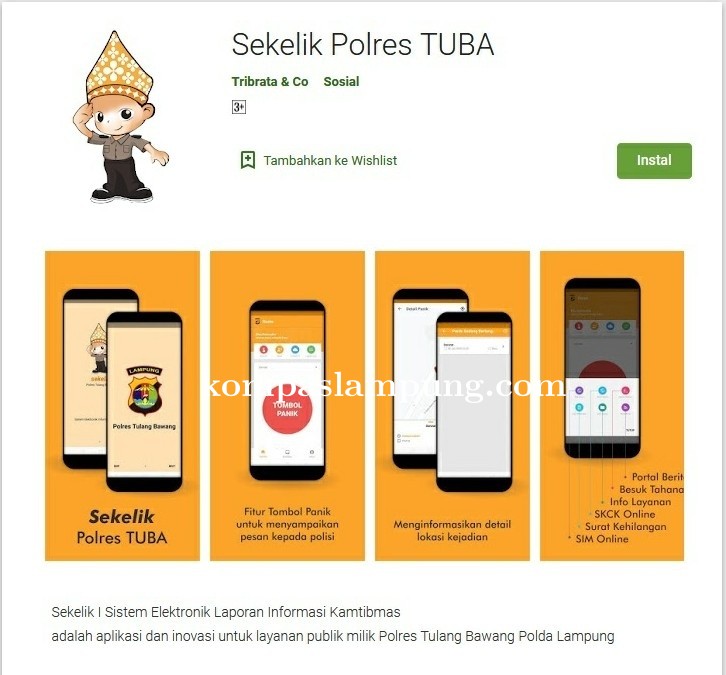 Polres Tulang Bawang Luncurkan Aplikasi Sekelik Polres Tuba