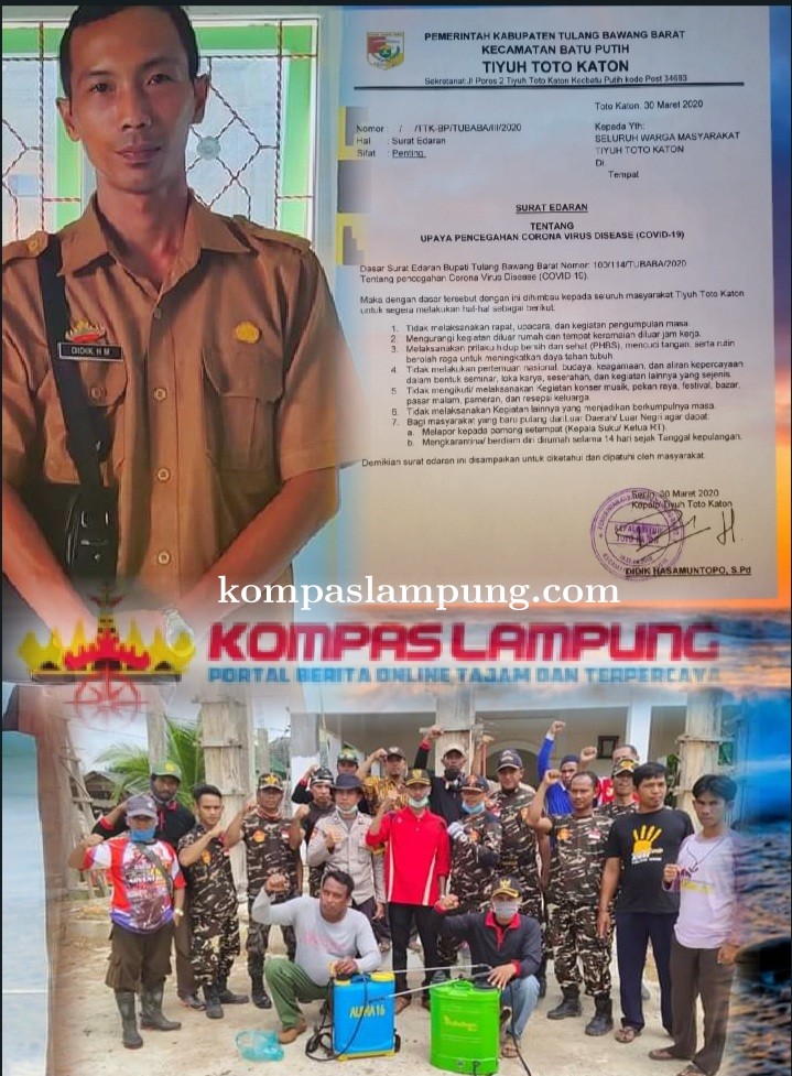 Pemerintah Tiyuh Toto Katon Keluarkan Surat Edaran Kepada Masyarakat  Tentang Pencegahan Covid-19