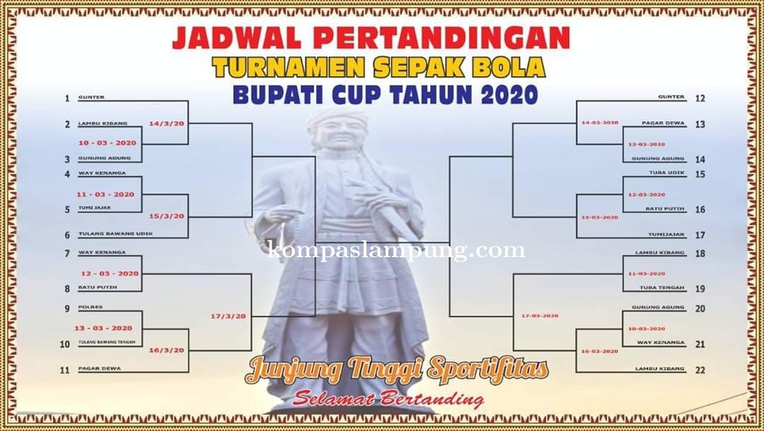 Jadwal Nonton Turnamen Sepak Bola Bupati Cup 2020 HUT ke-11 Kab Tubaba 