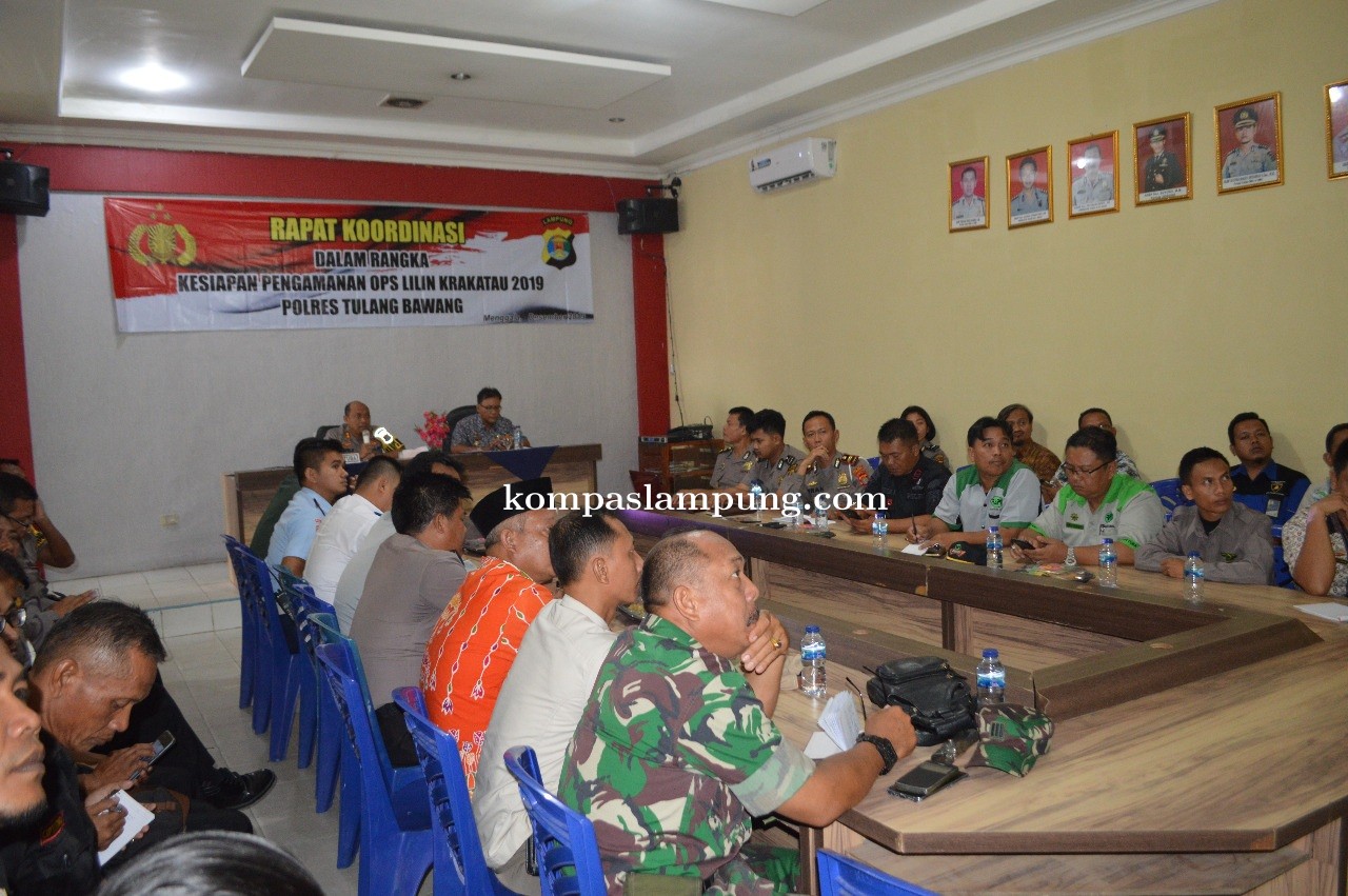 Polres Tulang Bawang Gelar Rakor Kesiapan Operasi Lilin Krakatau 2019