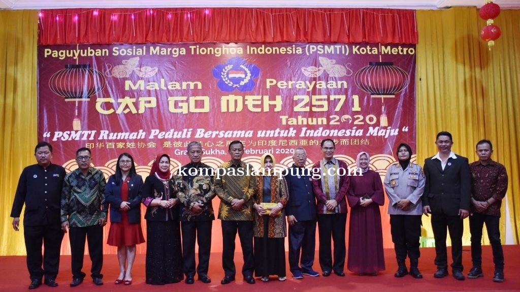 Walikota Metro Hadiri Perayaan Cap Go Meh PSMTI Kota Metro Di Gedung Graha Sukha