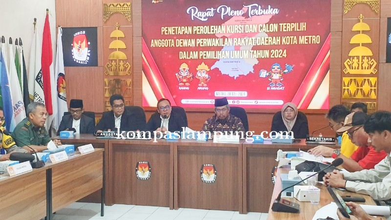 KPU Metro Tetapkan 25 Caleg Tetpilih 2024 – 2029