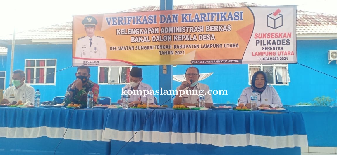 12 Balon Kades Dari Empat Desa Sekecamatan Sungkai Tengah Mengikuti Verifikasi Kelengkapan Berkas
