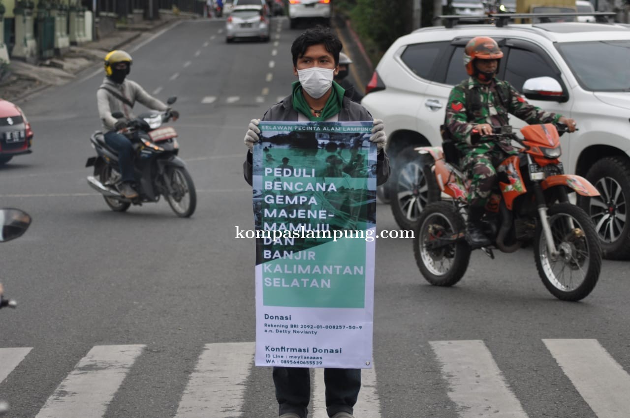 Relawan Pecinta Alam Lampung Galang Dana Peduli Gempa Sulbar dan Banjir Kalsel
